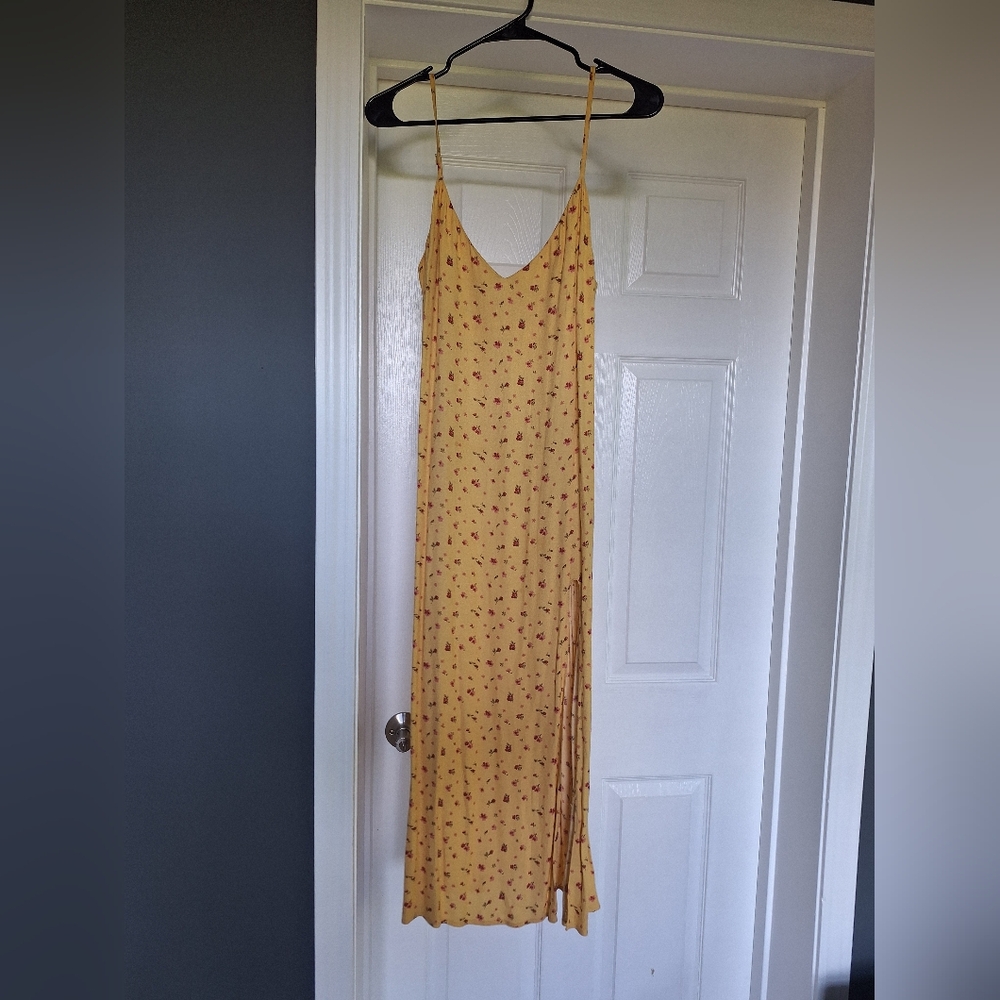 Reformation Yellow Floral Midi Slip Dress - Picture 2 of 3